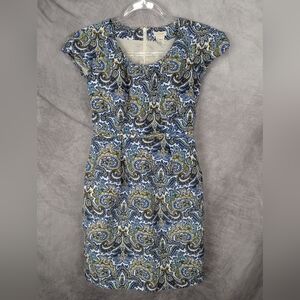 J Crew Size 00 Tailored Dress Paisleys With Linen Liner Altered